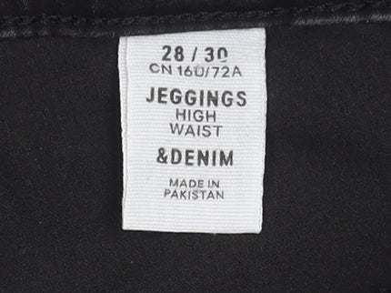 H&M Women Black Jegging Slim Fit High Waist Size 12
