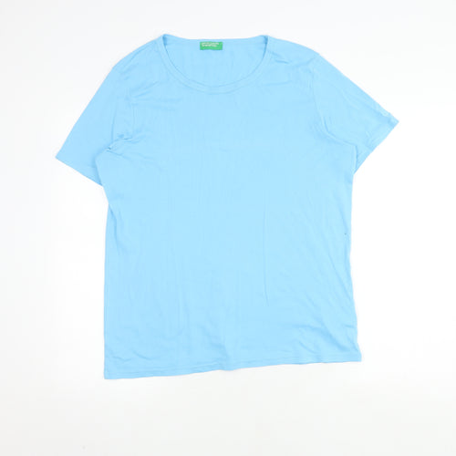 Benetton Unisex Blue XL Basic T-Shirt - Casual Comfort