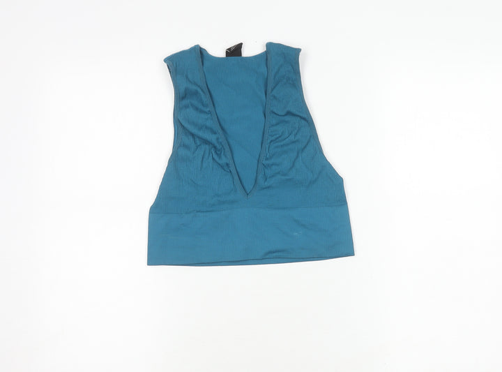 Urban Outfitters Women's Blue Cropped Tank, Size L
