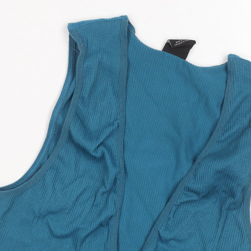 Urban Outfitters Women's Blue Cropped Tank, Size L