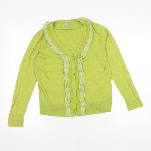 Marks and Spencer Women's Green V-Neck Cardigan Size 14