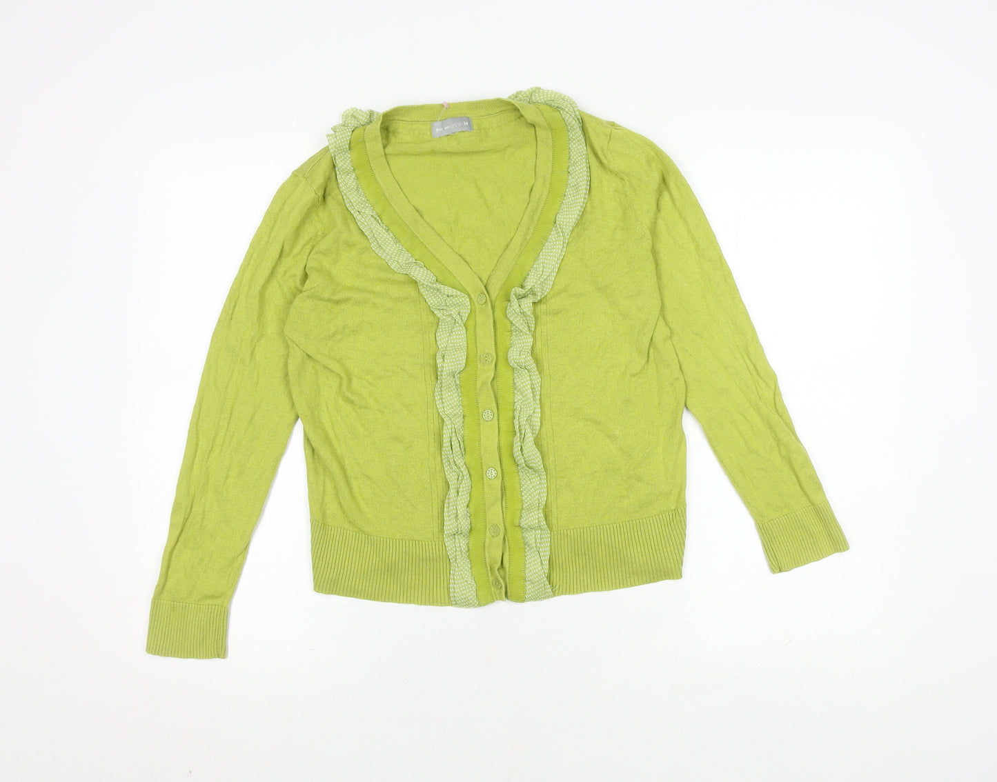 Marks and Spencer Women's Green V-Neck Cardigan Size 14