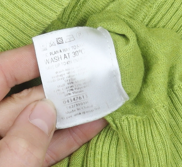 Marks and Spencer Women's Green V-Neck Cardigan Size 14