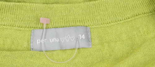 Marks and Spencer Women's Green V-Neck Cardigan Size 14