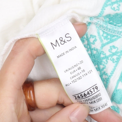 Marks and Spencer Women Ivory Embroidered Camisole Size 20