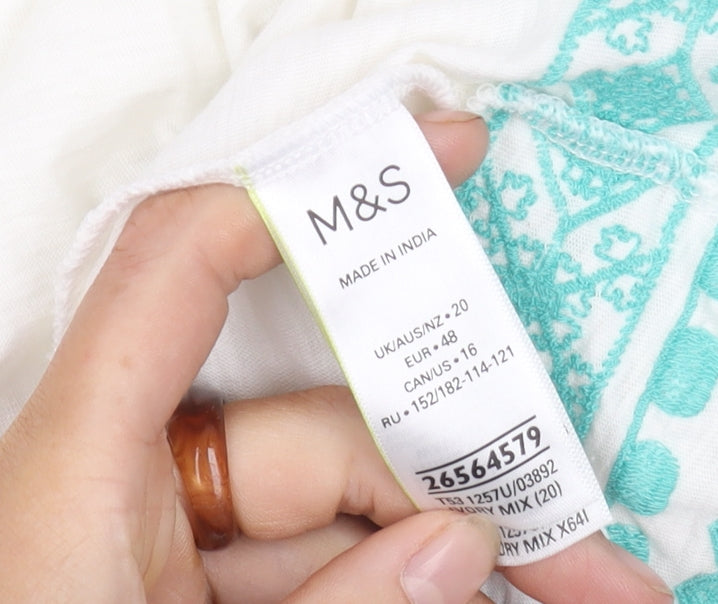 Marks and Spencer Women Ivory Embroidered Camisole Size 20