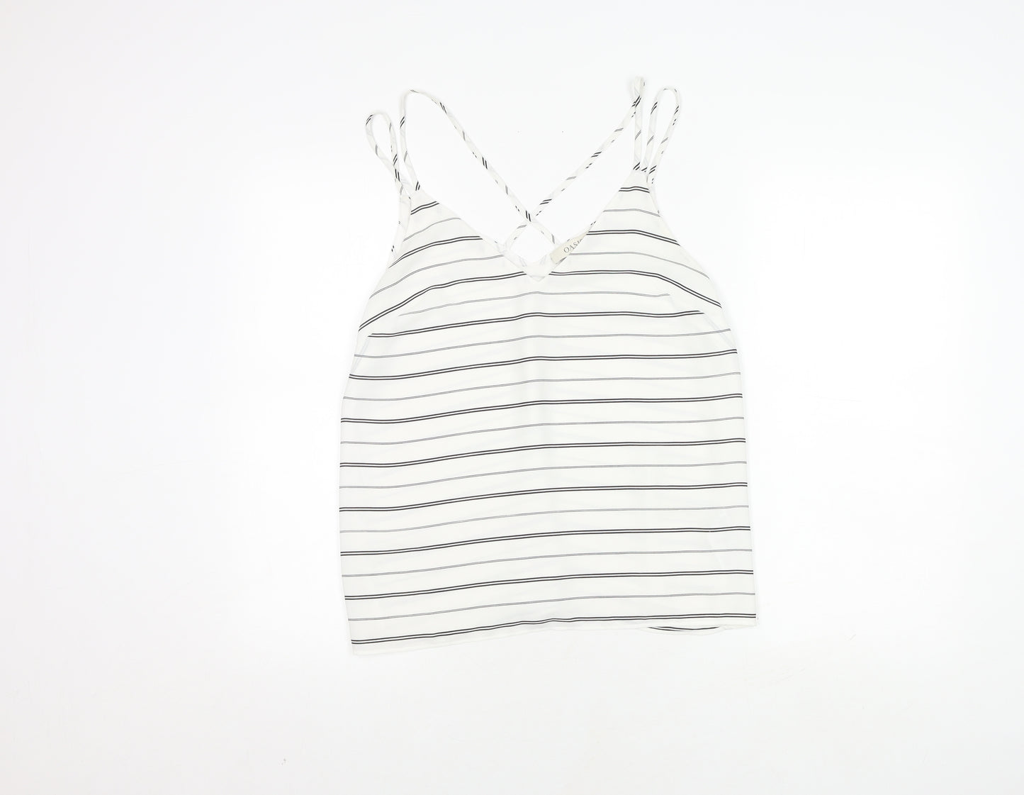Oasis Women’s White Striped Camisole, Size 12