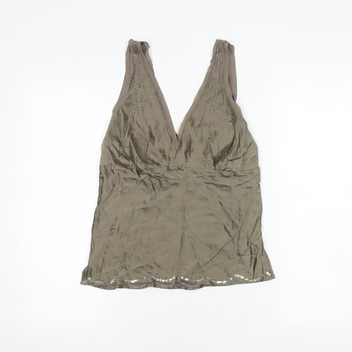 Gold Hawk Women's Brown Silk Camisole Top S