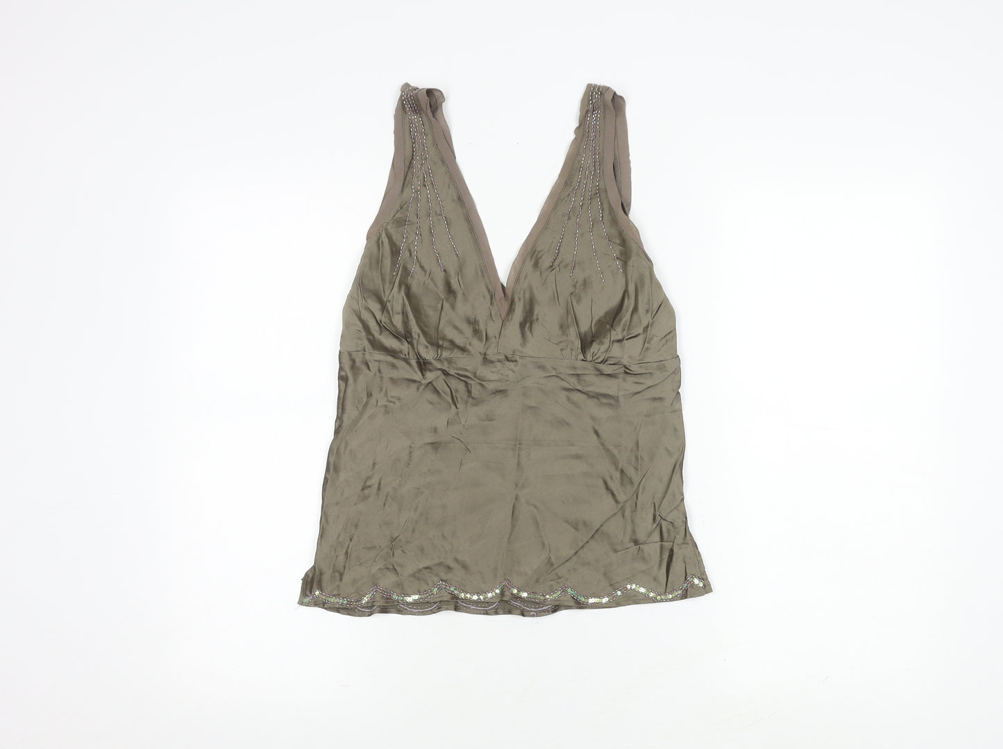 Gold Hawk Women's Brown Silk Camisole Top S