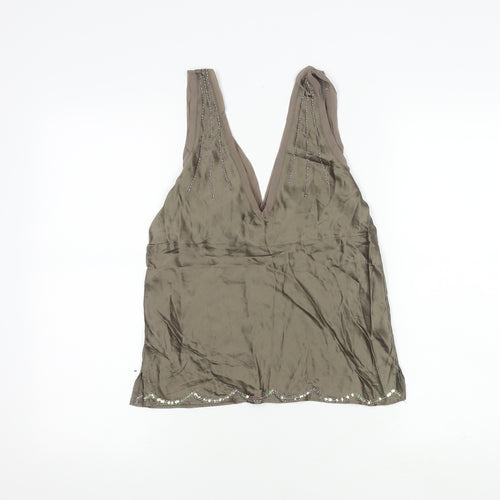 Gold Hawk Women's Brown Silk Camisole Top S