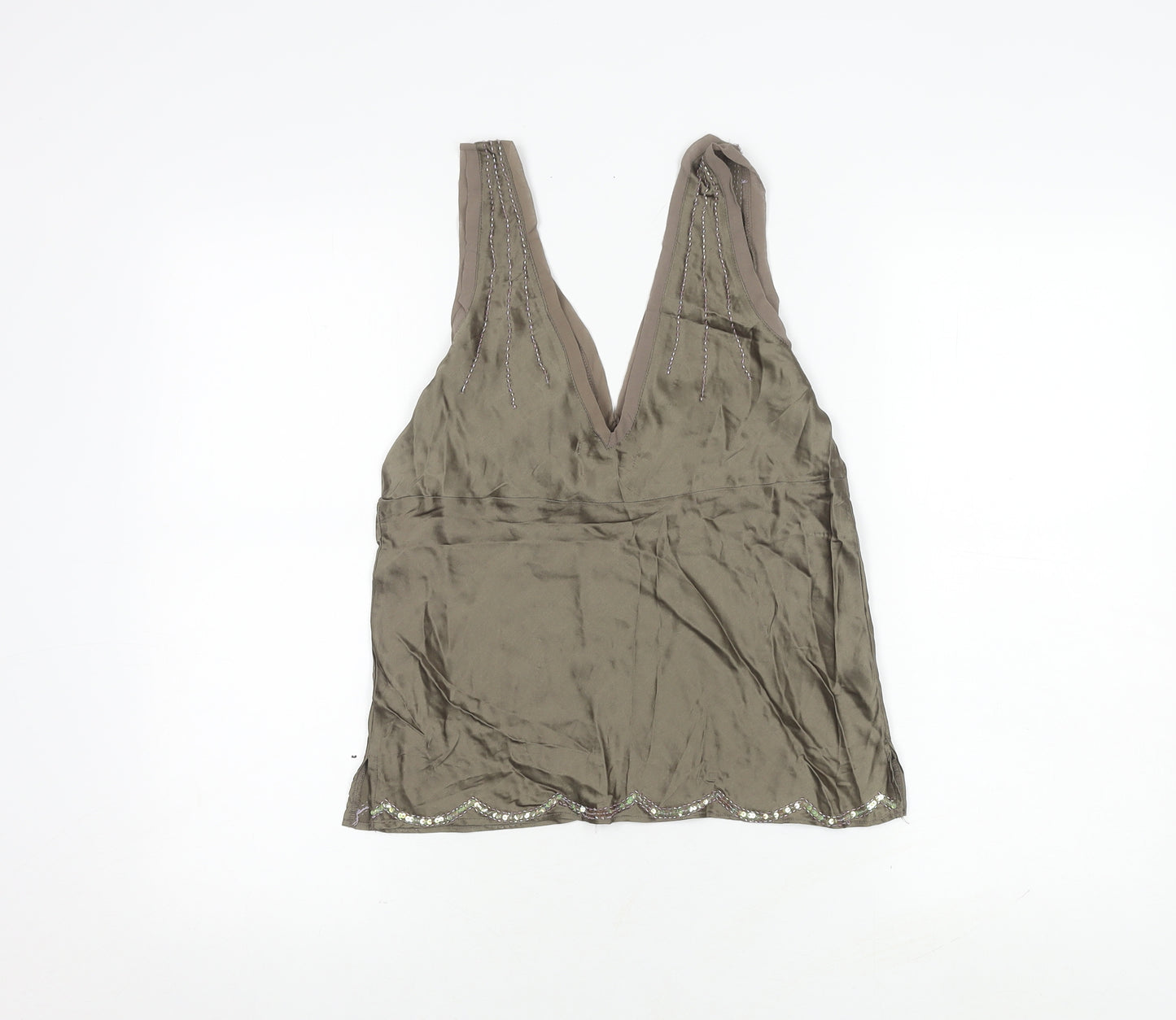 Gold Hawk Women's Brown Silk Camisole Top S