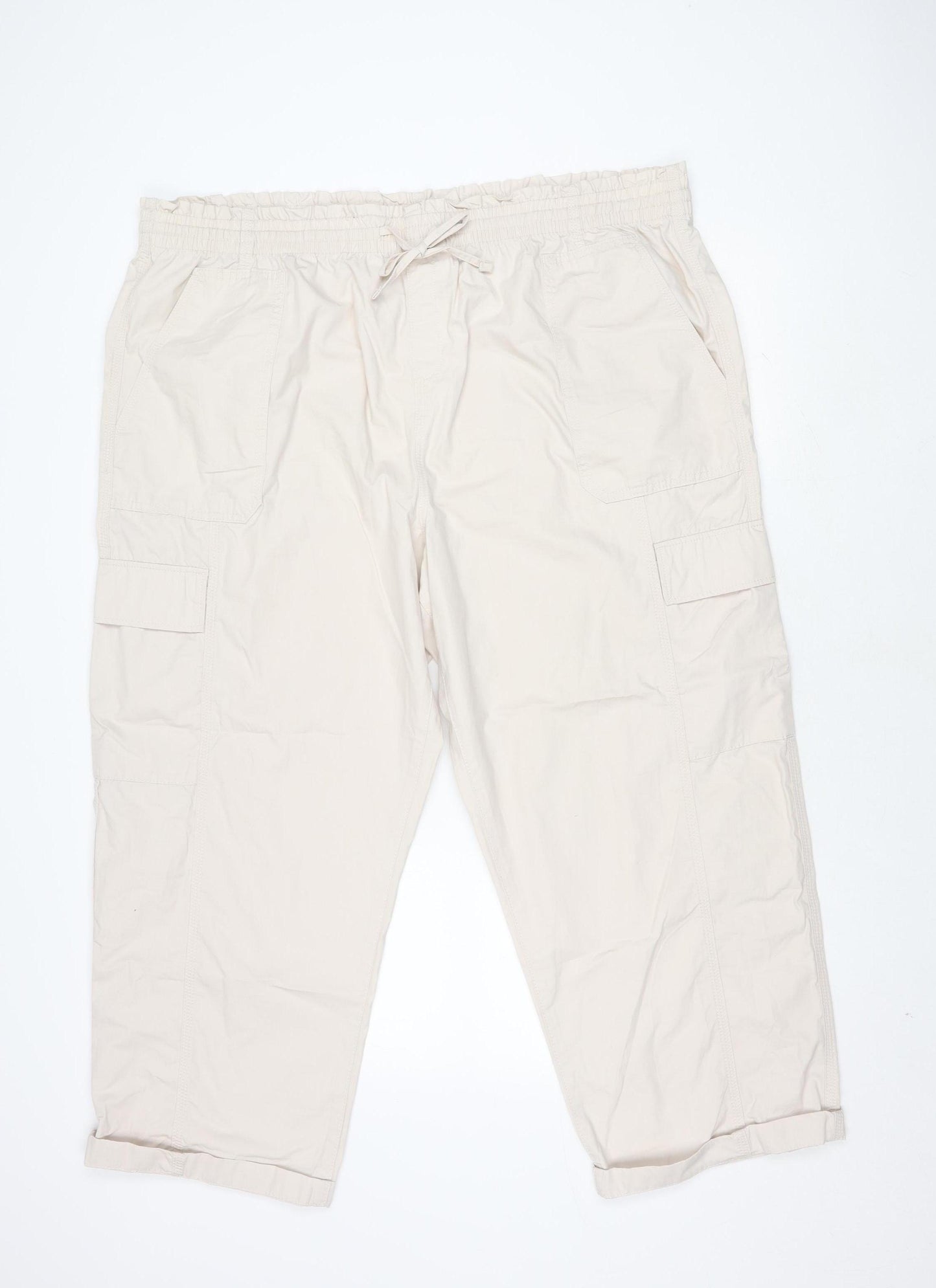 Marks and Spencer Women's Ivory Cargo Trousers 24