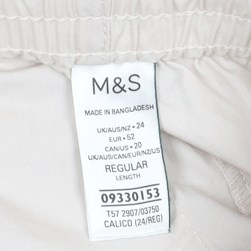 Marks and Spencer Women's Ivory Cargo Trousers 24