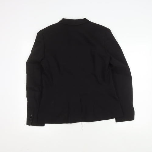 H&M Women's Black Suit Jacket, Size 14, Single-Breasted