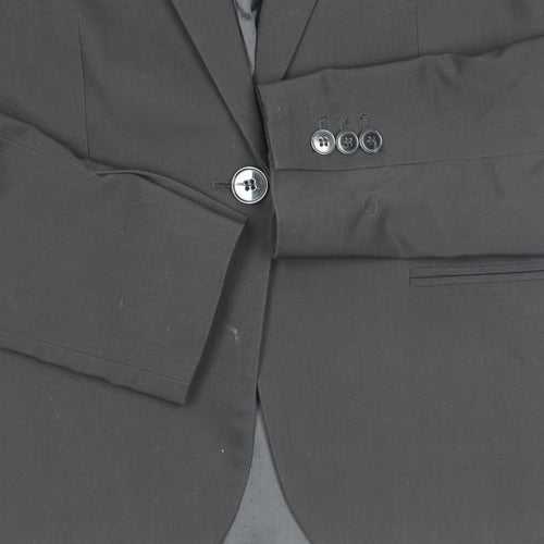 H&M Women's Black Suit Jacket, Size 14, Single-Breasted