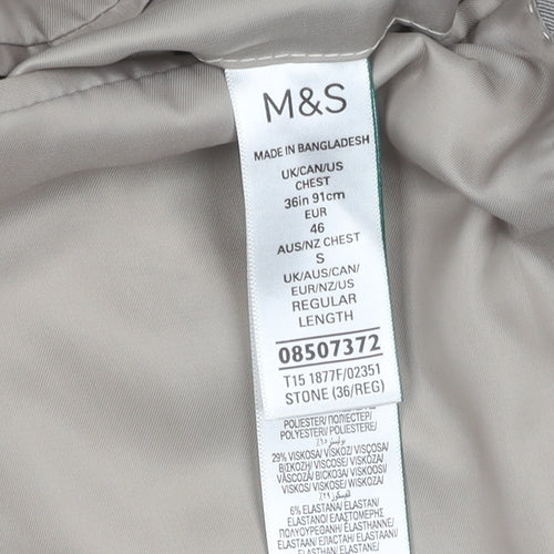 Marks and Spencer Men's Grey Blazer Size 36 Regular Fit