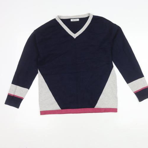 Alice Collins Women's Multicoloured V-Neck Pullover Jumper Size 12