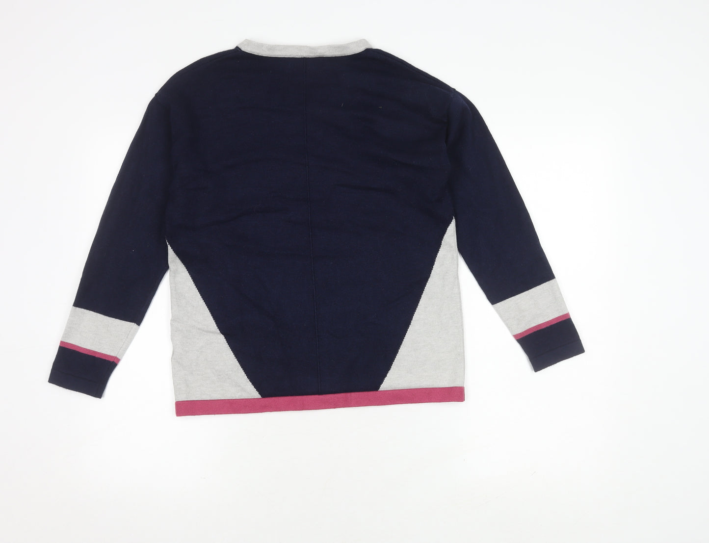 Alice Collins Women's Multicoloured V-Neck Pullover Jumper Size 12