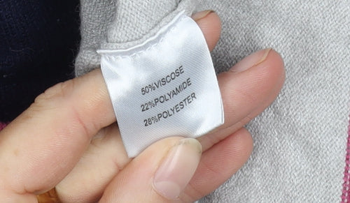 Alice Collins Women's Multicoloured V-Neck Pullover Jumper Size 12