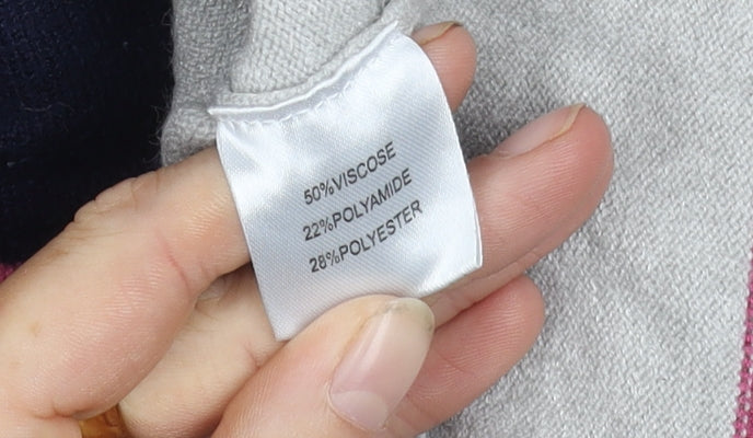 Alice Collins Women's Multicoloured V-Neck Pullover Jumper Size 12