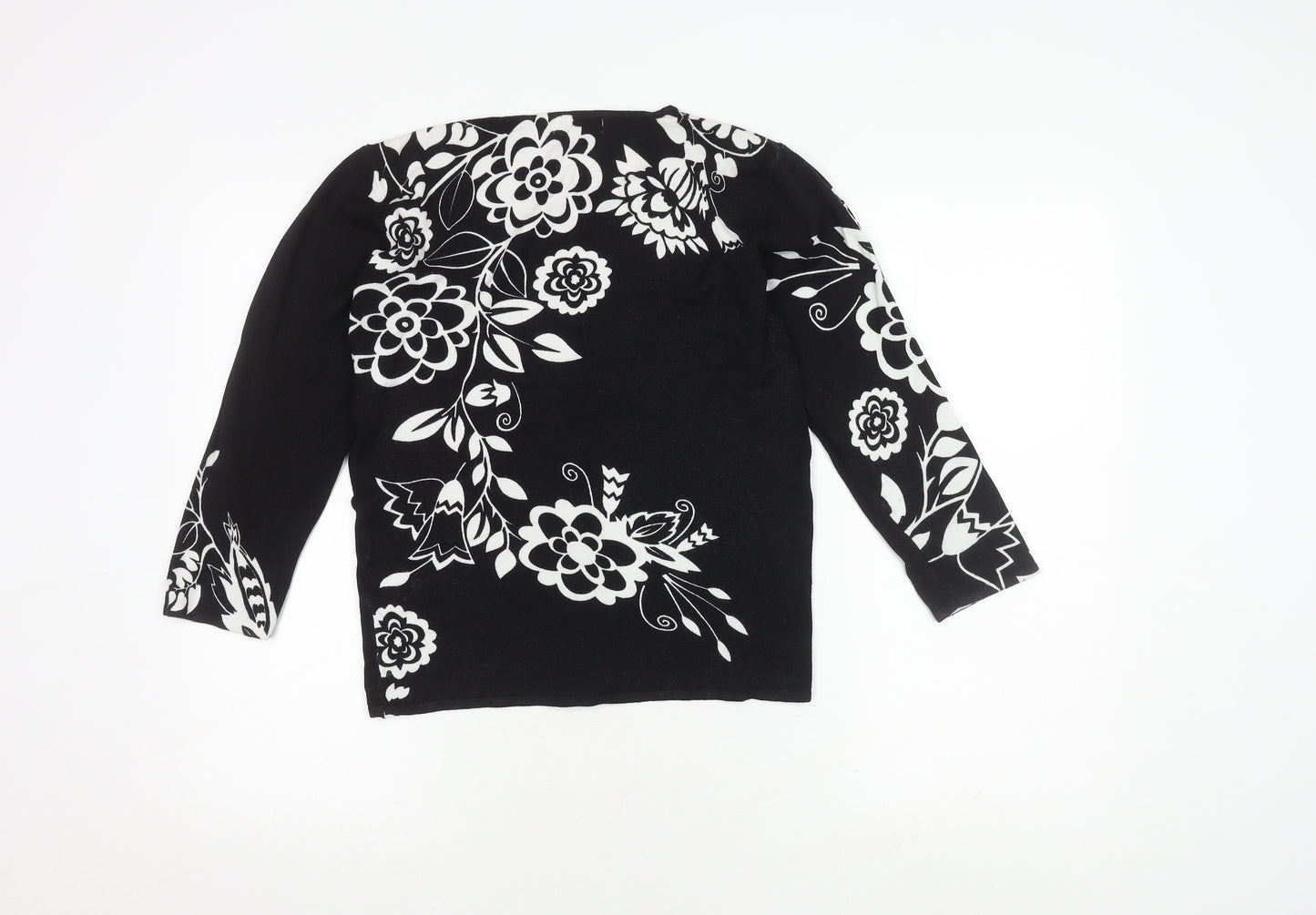 Miamoda Women's Floral Black Jumper, Size 12