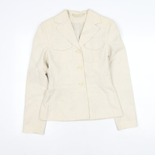 Bay Women's Ivory Cotton Linen Blazer Size 8 Regular