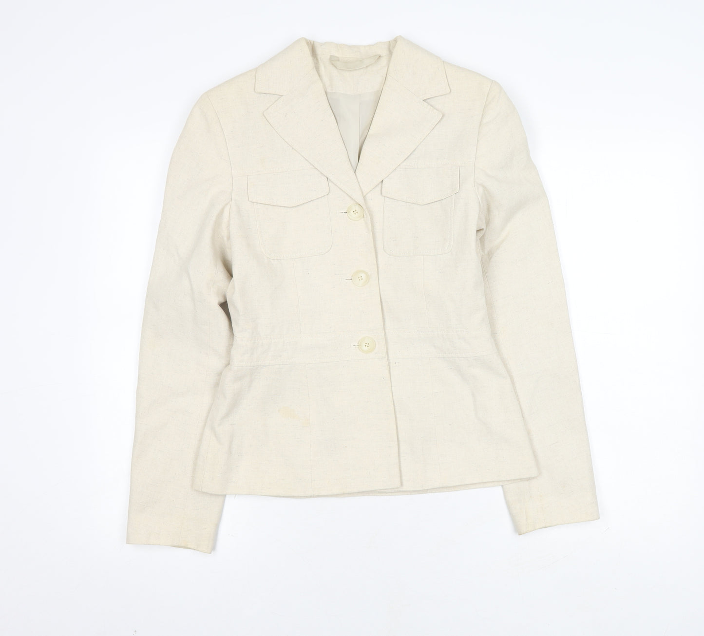Bay Women's Ivory Cotton Linen Blazer Size 8 Regular
