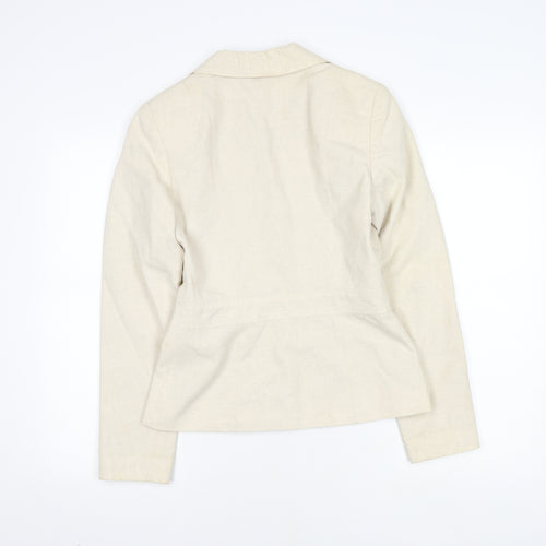 Bay Women's Ivory Cotton Linen Blazer Size 8 Regular