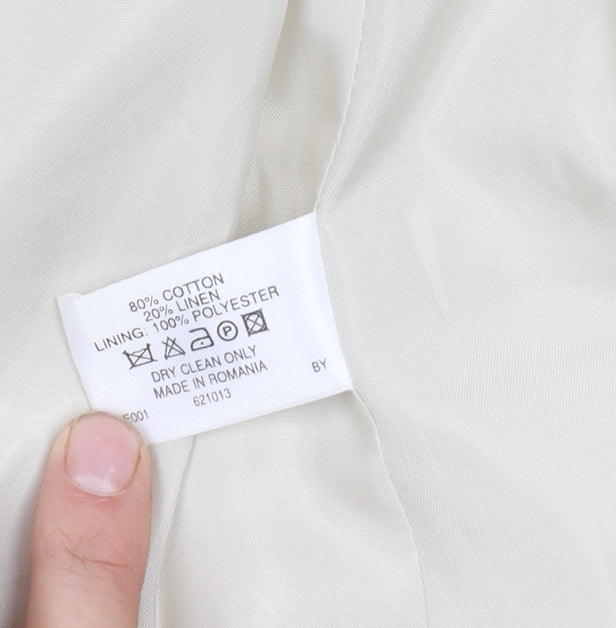 Bay Women's Ivory Cotton Linen Blazer Size 8 Regular