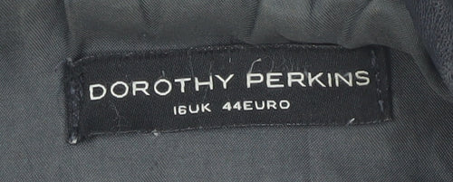 Dorothy Perkins Women's Black Leather Jacket Size 16