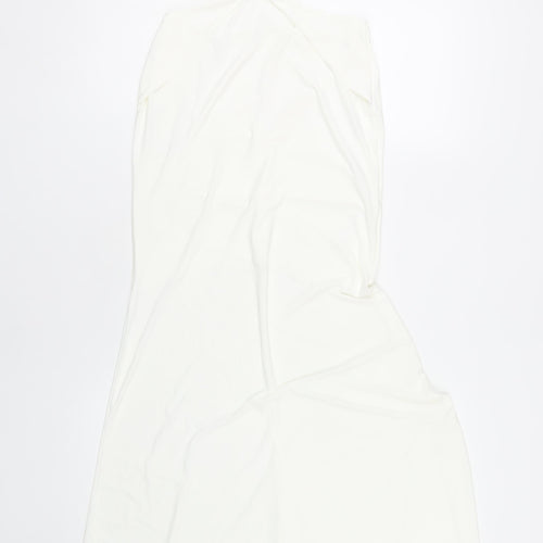 Missguided Women's White Long Bodycon Dress Size 10