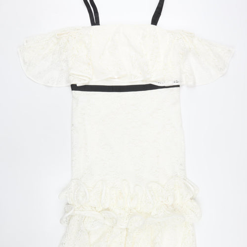V by Very Women's Ivory Off Shoulder Party Dress Size 14