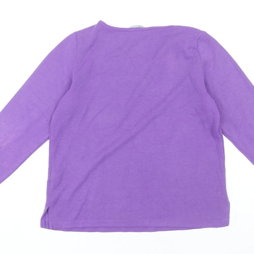 Bm casual Women's Purple Embroidered Top, Size S