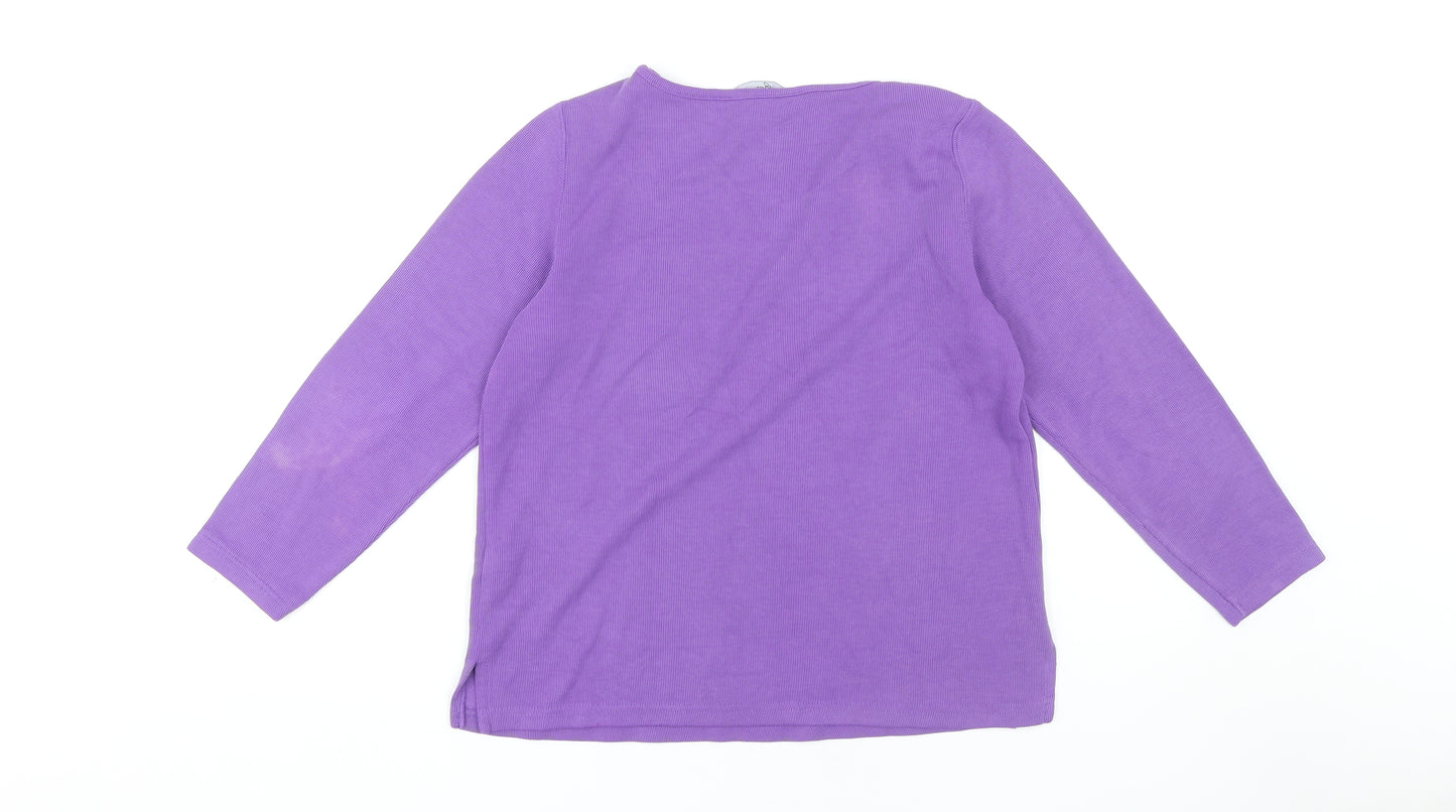 Bm casual Women's Purple Embroidered Top, Size S