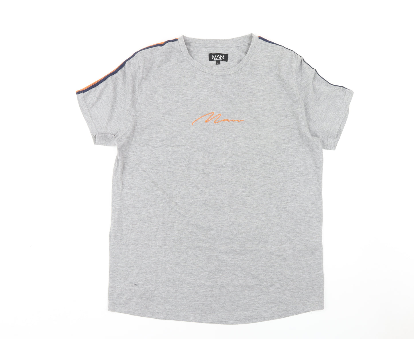 BoohooMAN Grey Crew Neck T-Shirt for Men - Large