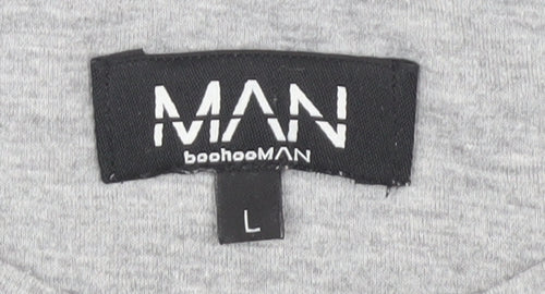 BoohooMAN Grey Crew Neck T-Shirt for Men - Large