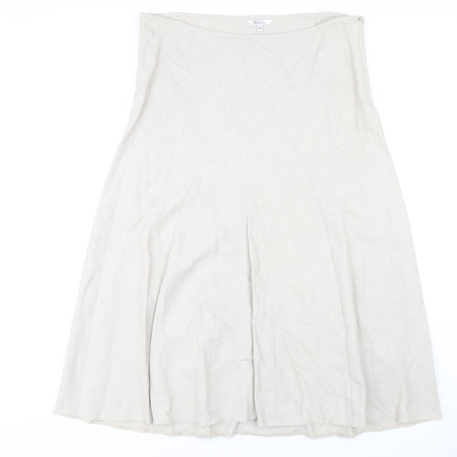 M&Co Women's Ivory A-Line Midi Skirt, Size 18, Summer Style