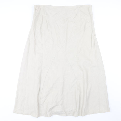 M&Co Women's Ivory A-Line Midi Skirt, Size 18, Summer Style