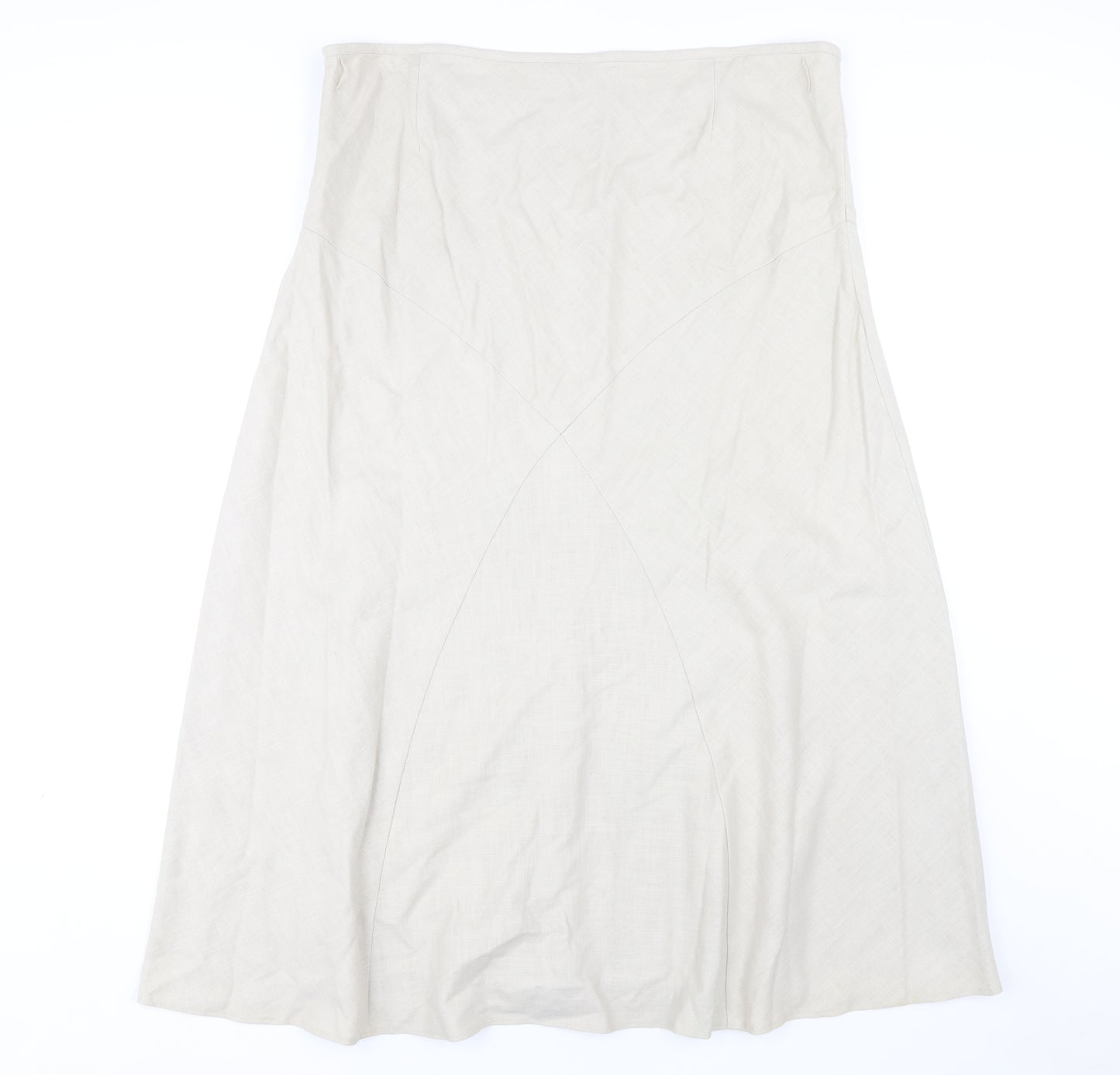 M&Co Women's Ivory A-Line Midi Skirt, Size 18, Summer Style