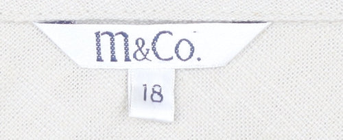 M&Co Women's Ivory A-Line Midi Skirt, Size 18, Summer Style