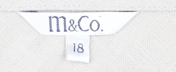 M&Co Women's Ivory A-Line Midi Skirt, Size 18, Summer Style