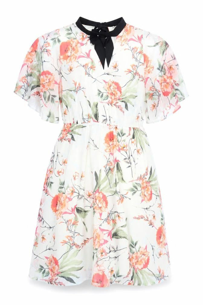 Front view of Simply Be Floral Dress, Multicoloured, size 24, Women's