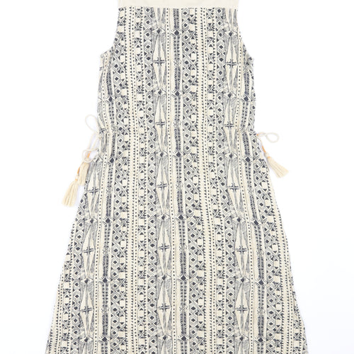 Fat Face Women's Beige Embroidered Dress Size 6