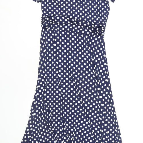 Onjenu Women's Blue Polka Dot Dress Size 16