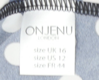 Onjenu Women's Blue Polka Dot Dress Size 16