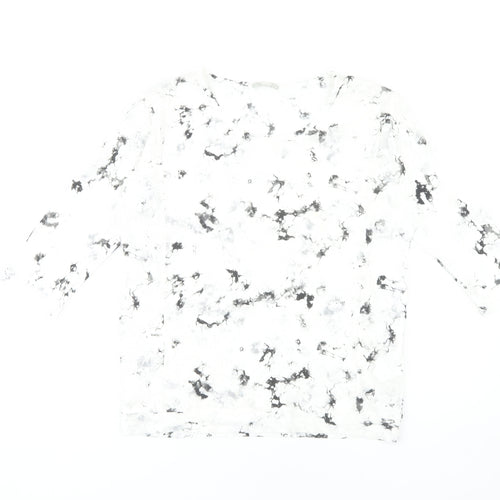 Bossini Women's White Geometric 3/4 Sleeve Top