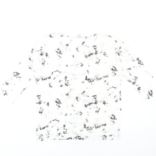 Bossini Women's White Geometric 3/4 Sleeve Top