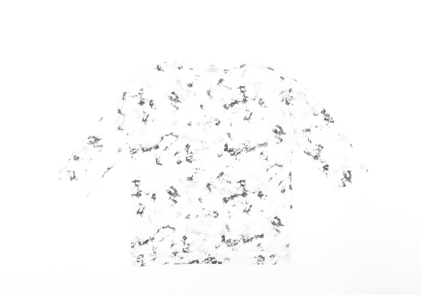 Bossini Women's White Geometric 3/4 Sleeve Top