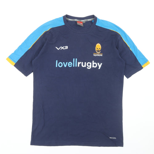 VX3 Men's Blue Rugby T-Shirt Size L Breathable Short Sleeve