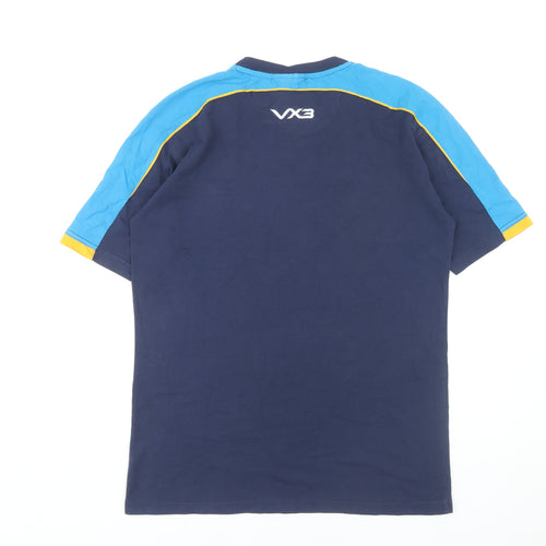 VX3 Men's Blue Rugby T-Shirt Size L Breathable Short Sleeve